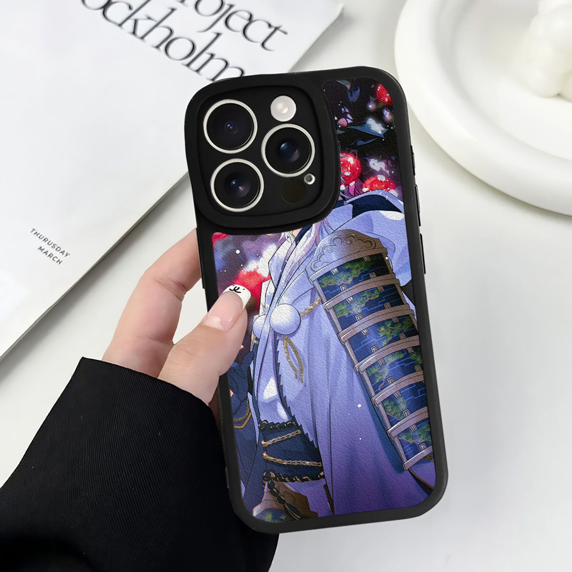 （画像用） 刀剣乱舞 Touken Ranbu 【iPhone 16シリーズ対応】シリコンスマホケース（レザー調） 材質：シリコン